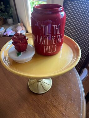 Rae Dunn Red Jar 'Til The Last Petal Falls
